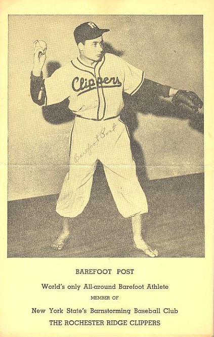 Don "Barefoot Post in his Baseball Uniform