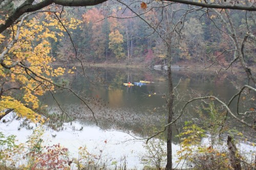 Kayaks on Lake Hope